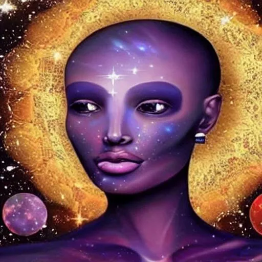 Prompt: cancer horoscope galaxies beautiful women