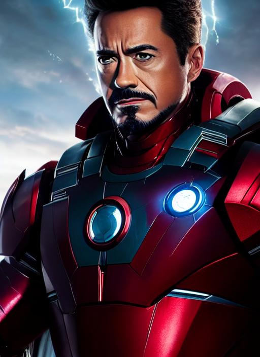 Portrait of ironman with spiked hair and with seriou... | OpenArt