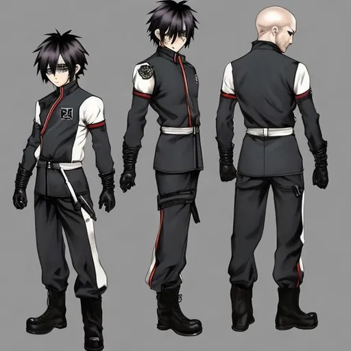 Prompt: Anime Hitman combat uniform