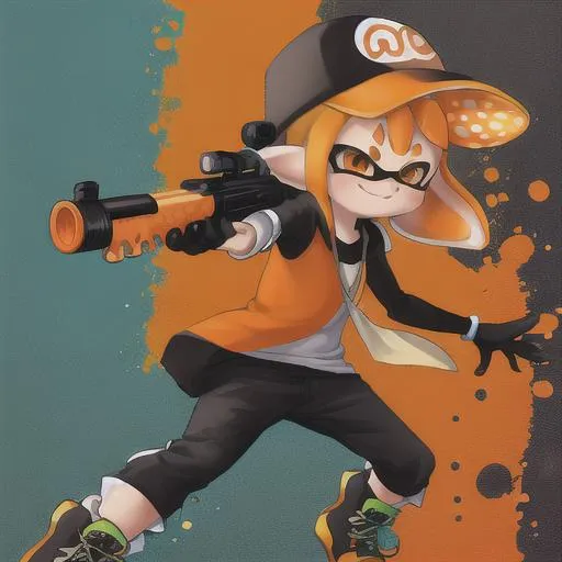 Prompt:  orange splatoon