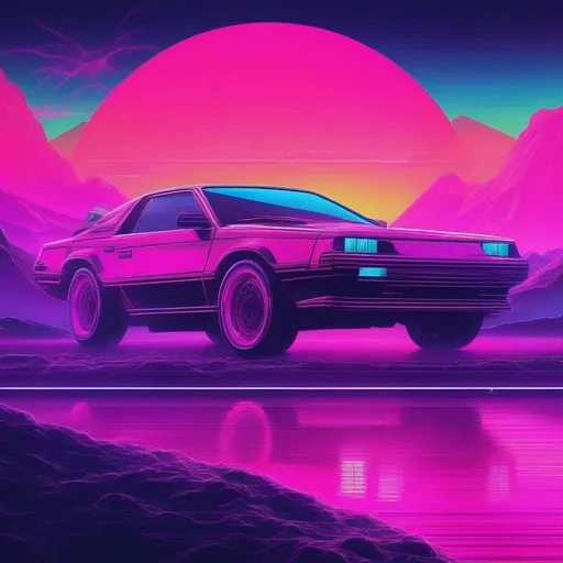 Prompt: Begone!, best quality, masterpiece, in synthwave aesthetic style