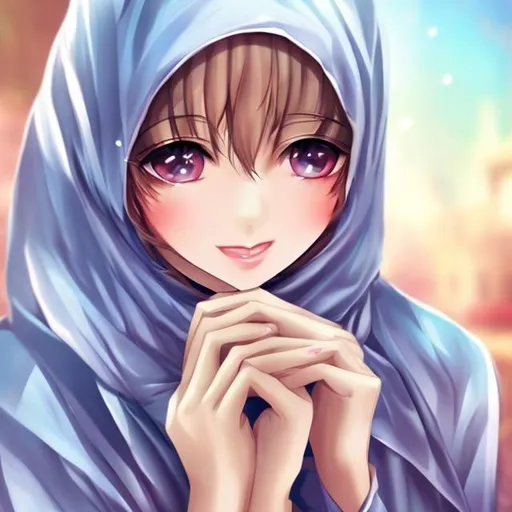 Prompt:  beautiful anime girl with hijab