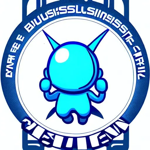 Prompt: blue alien business logo