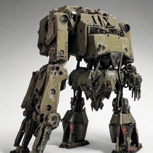 Prompt: a war mech from ww2