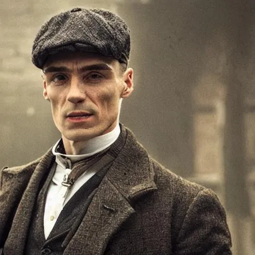 Prompt: A cold blooded art of thomas shelby on peaky blinders film