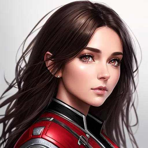 Prompt: (( halfling woman)), medium length light hair, Full body Beautiful, a hyper realistic ultra detailed photograph, detailed symmetric beautiful hazel eyes, detailed gorgeous face, exquisite detail, 30-megapixel, 4k, trending on artstation Isometric Centered hypereallistic brownish black hair red jacket