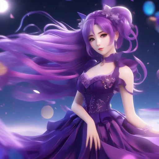 Purple Anime Hair Flower | Roblox Item - Rolimon's