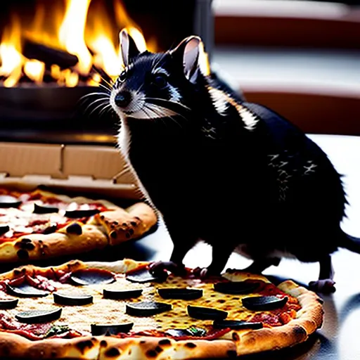 Prompt: Pizza rat