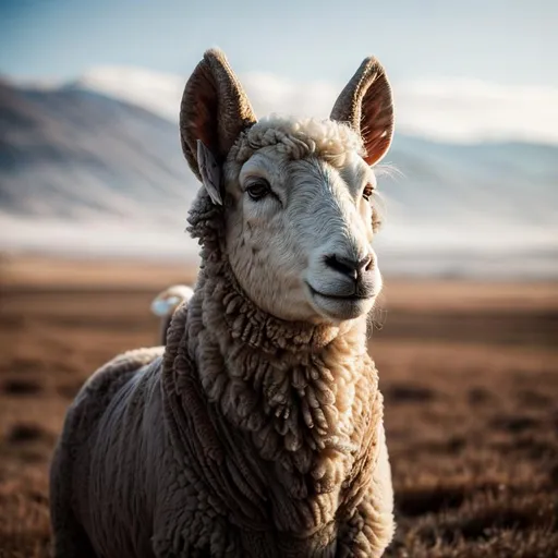 Prompt: portrait of a sheep, symetric face
