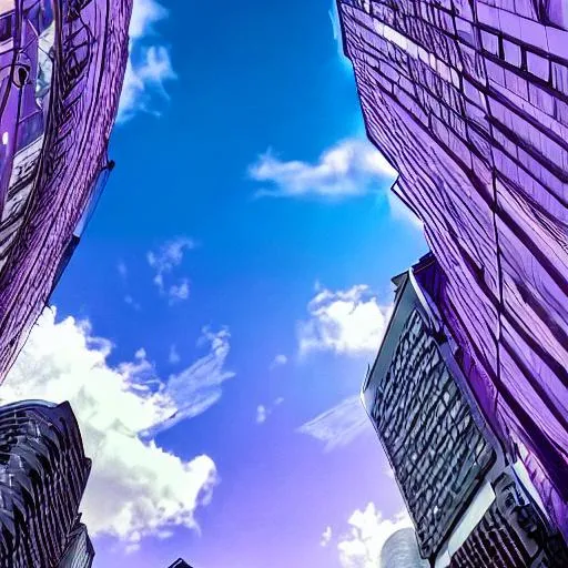 Prompt: purple city sky
