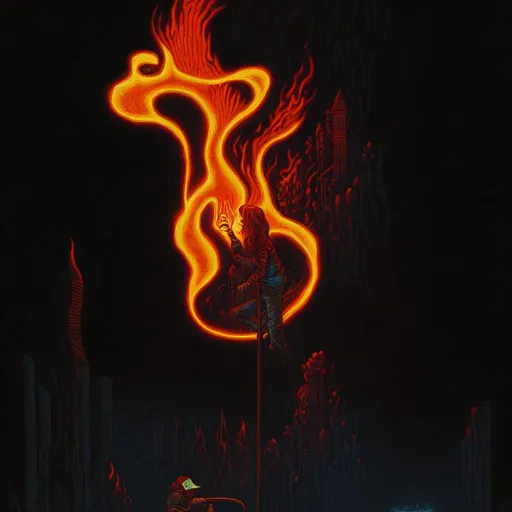 Prompt: The fire within By Dan Mumford Dan Witz