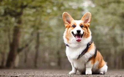 Prompt: A corgi sits proudly and tall