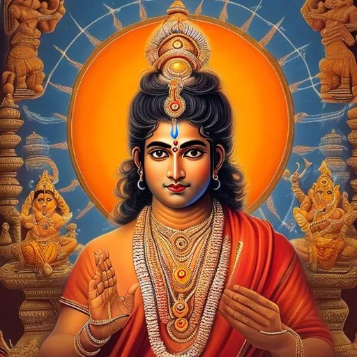 Prompt: A twitter profile picture for a hindu man. 