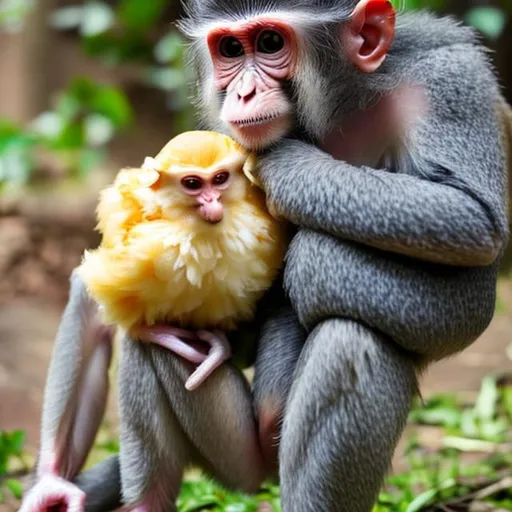 Prompt: Chicken
 on  monkey
