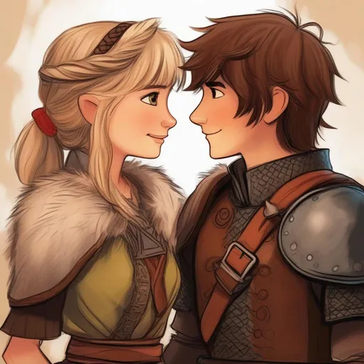 Prompt: hiccup x astrid