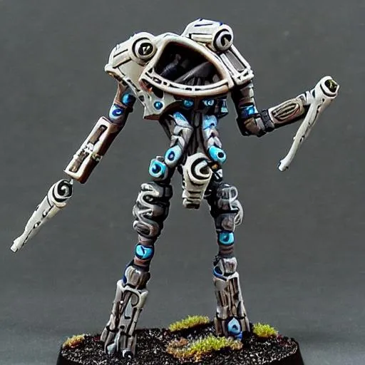 Prompt: A Phyrexian Necron Cyberman hybrd