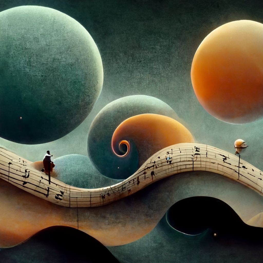 Prompt: visualize music notes, fantasy cartoon 8k