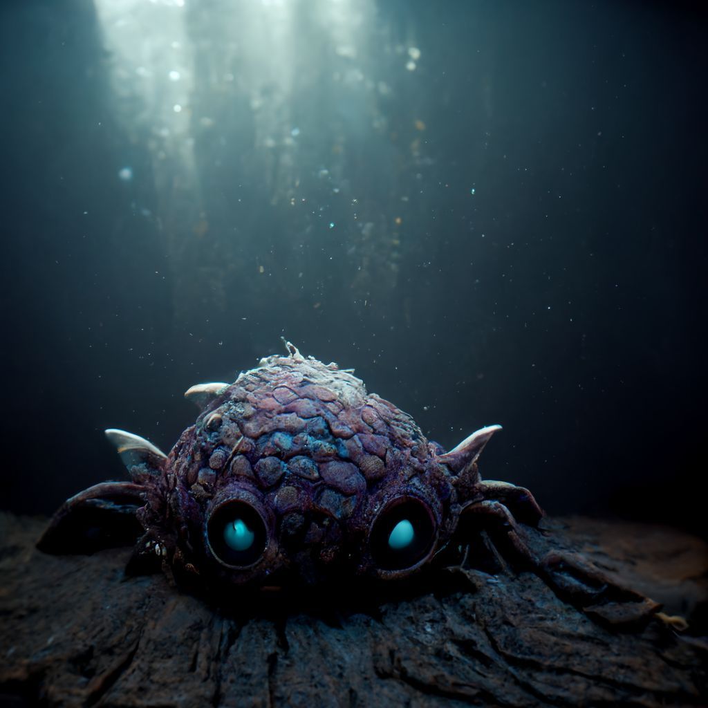 Prompt: deep sea creature bottom of the sea, fantasy unreal engine