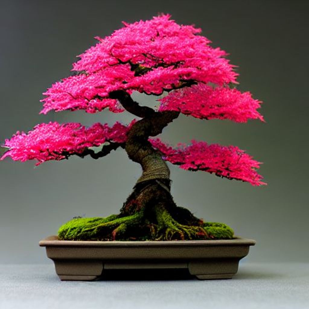 bonsai, pink leaves