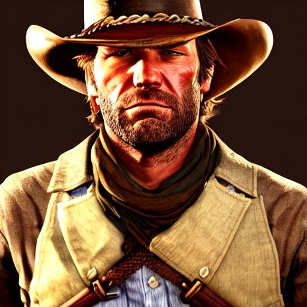 berrykanry, arthur morgan, red dead redemption, red dead redemption 2,  commentary request, highres, 1boy, artist name, beard, blurry, blurry  background, brown hair, brown vest, bullet, closed mouth, depth of field,  english text