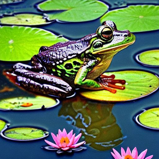 close up of a frog eating a fish in the pond with wa... Biology Diagrams