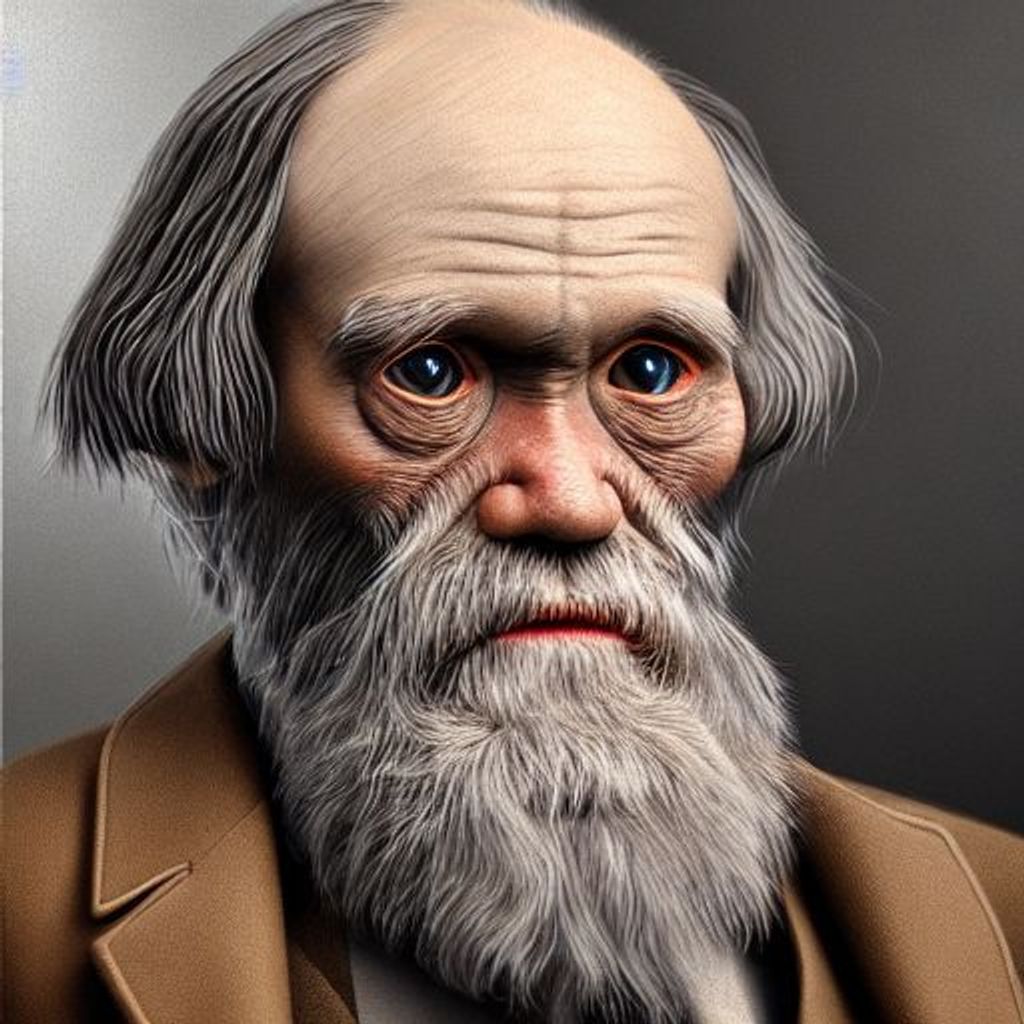 photorealistic portrait of charles darwin, upper bod... | OpenArt