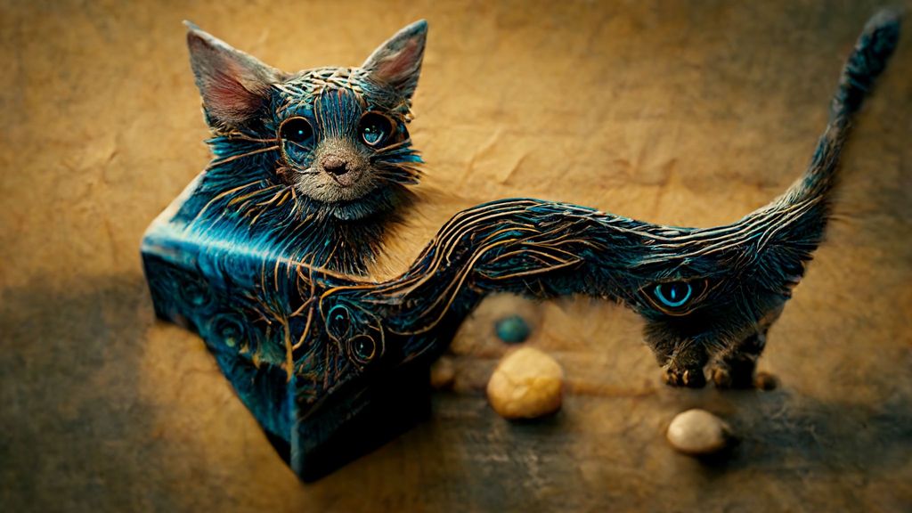 Prompt: Schroedinger's cat, quantum mechanics, wave function, paradox, photography, hyper realistic, intricate details, ,unreal engine 5 --ar 16:9 --s 625 --q 2