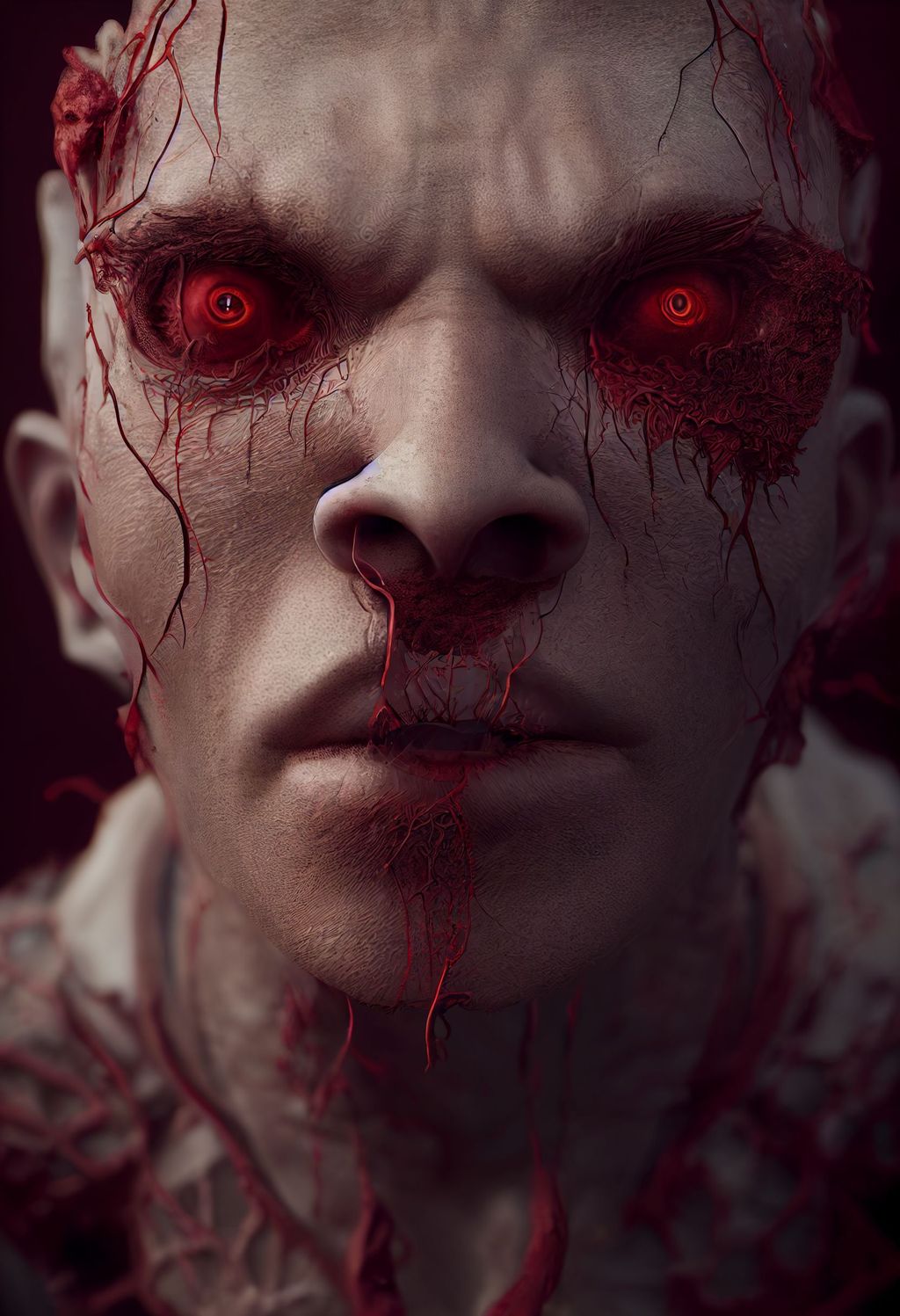 Prompt: portrait of a nightmare horror male human-bull hybrid, intricate details, unreal engine, hyperrealistic, octane render, vray