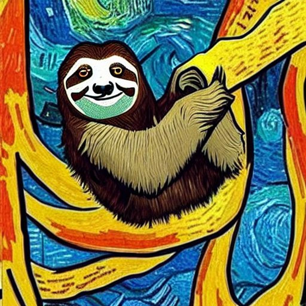 Sloth In The Style Of Van Gogh Openart