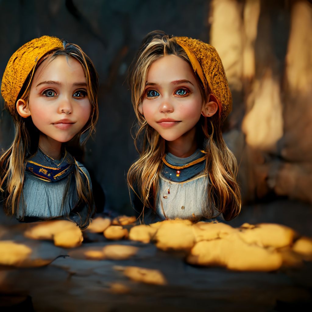 Prompt: olsen twins, fantasy cartoon unreal engine 8k