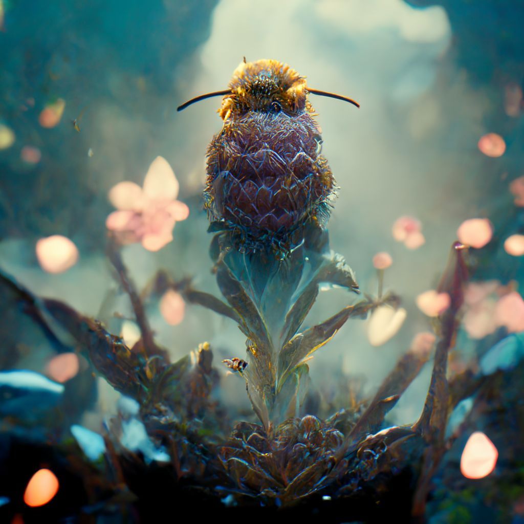 Prompt: honey bee, beehive, surreal fantasy unreal engine 8k max detail