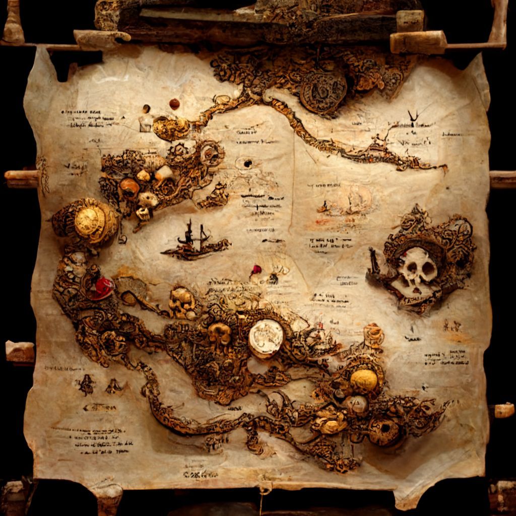 Prompt: pirate treasure map