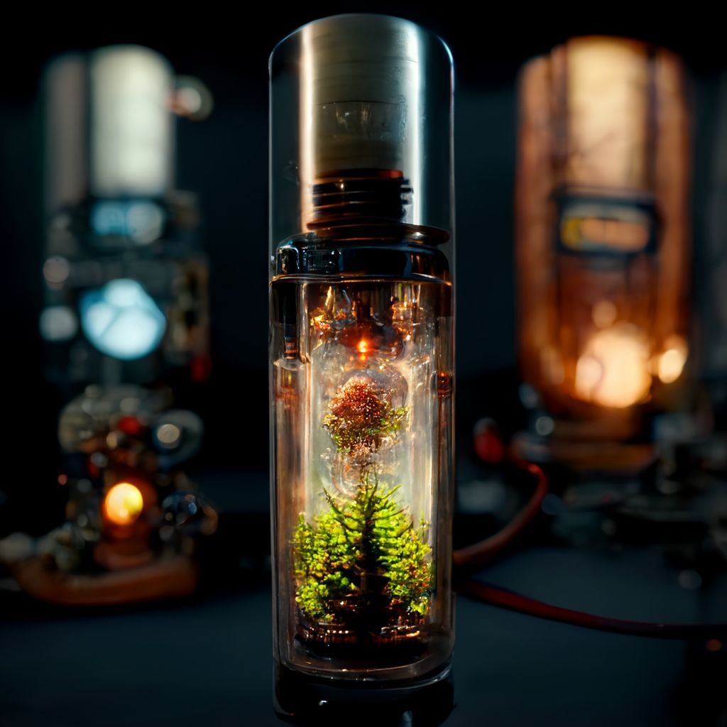 Prompt: nature in a vacuum tube, unreal engine 8k max detail