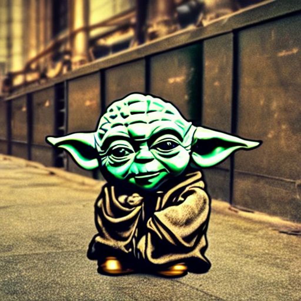 dancing Yoda, Character, steampunk, hyper realistic...