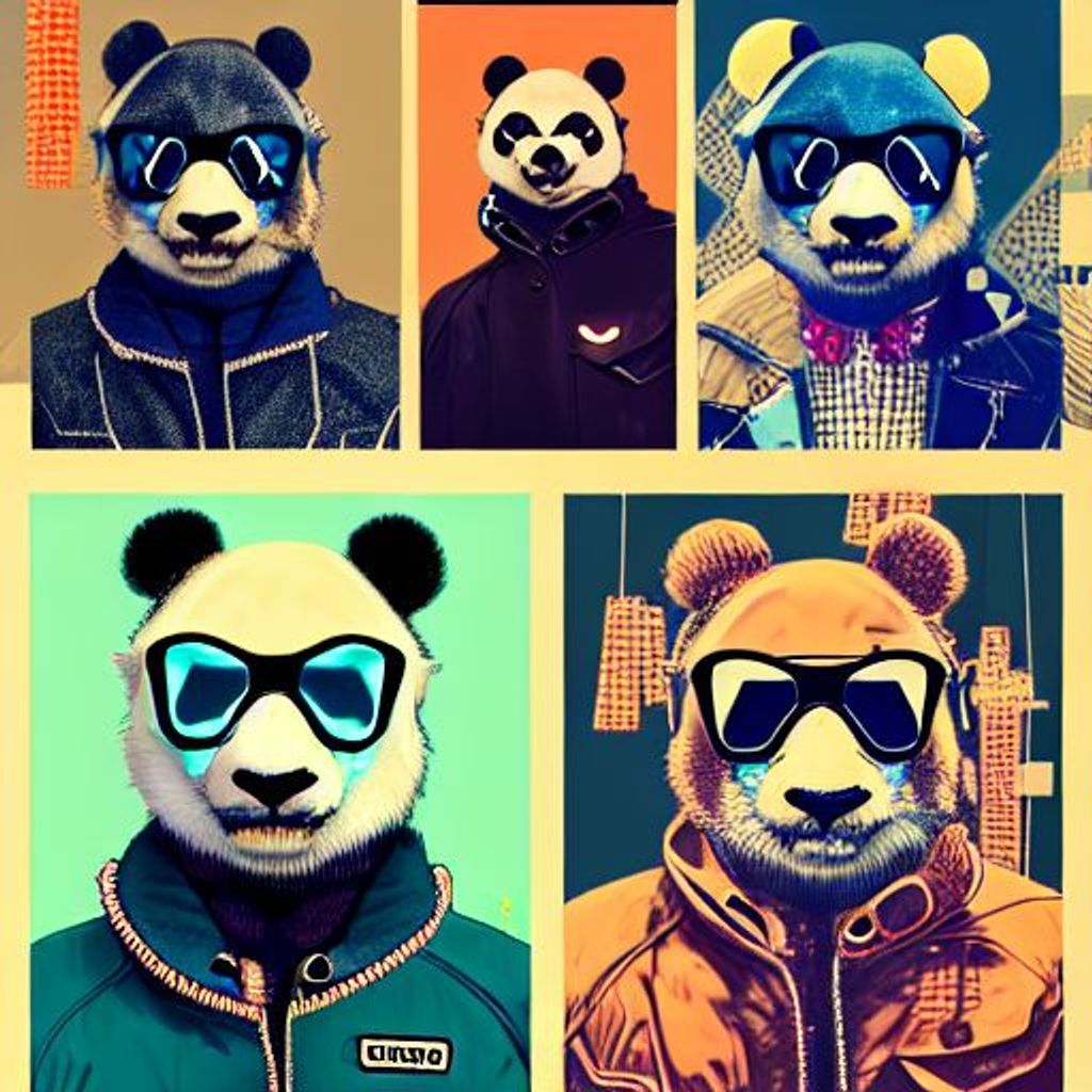 Vogue Panda animal, a portrait hipster rapper, atomp... | OpenArt