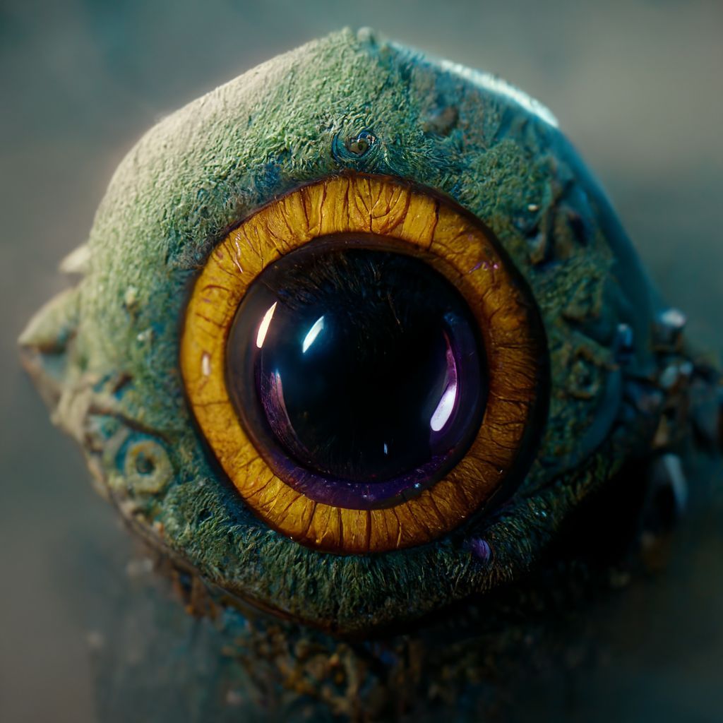 Prompt: close up of monster eye, cartoon fantasy octane 8k max detail