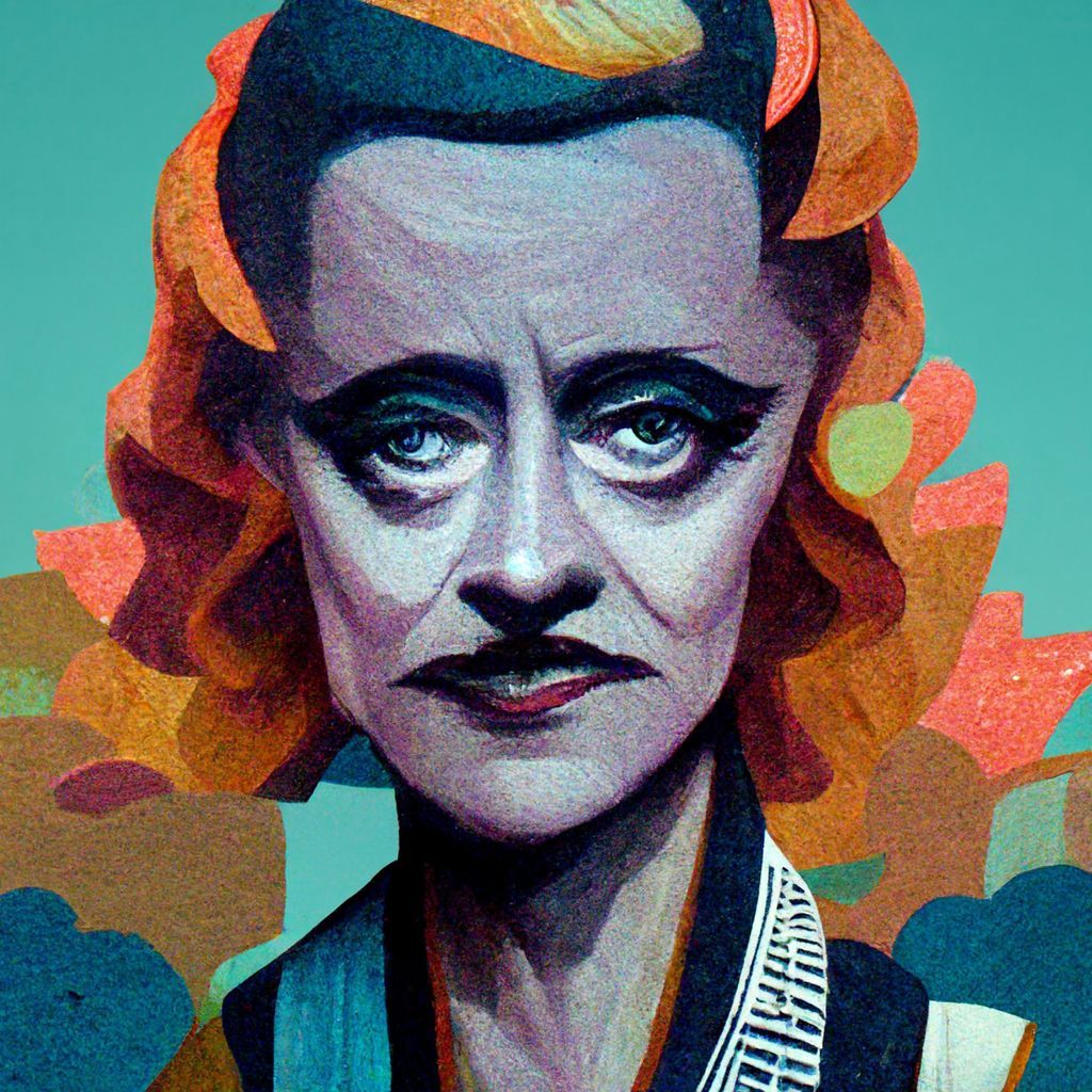 Prompt: bette davis, islandpunk max detail