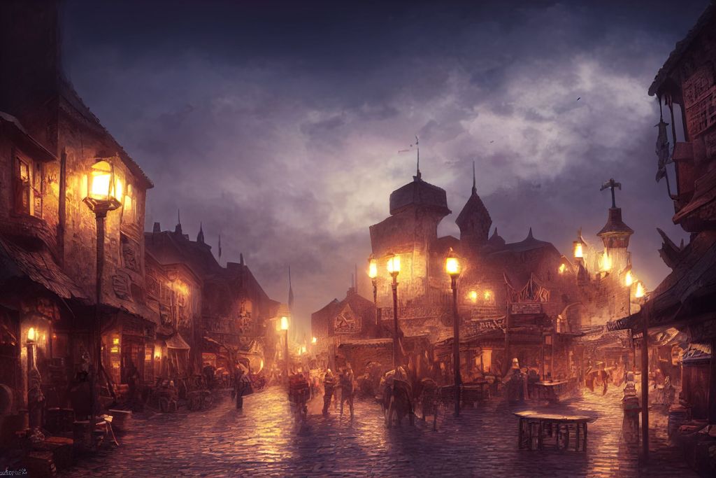 Prompt: middel eastern town square, middle age, d&d, rpg, atmospheric, max detail