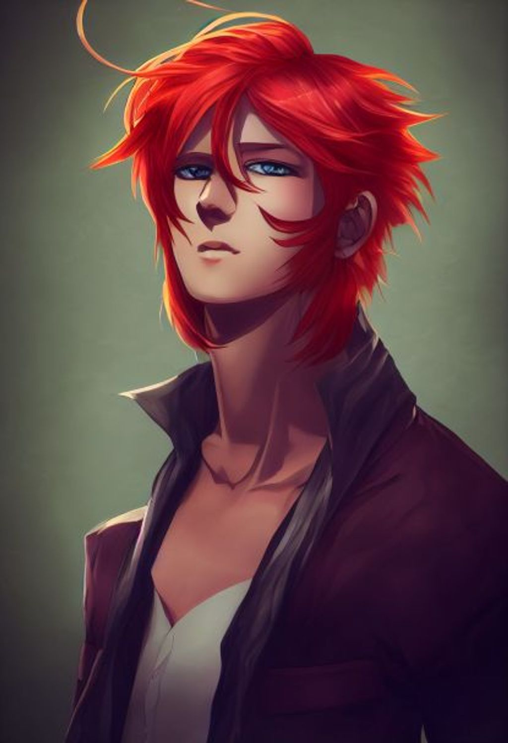 anime portrait of a Fire God, anime eyes, beautiful