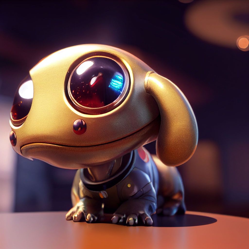 Prompt: cute adorable alien puppy, pixar, raytracing, unreal engine 8k max detail