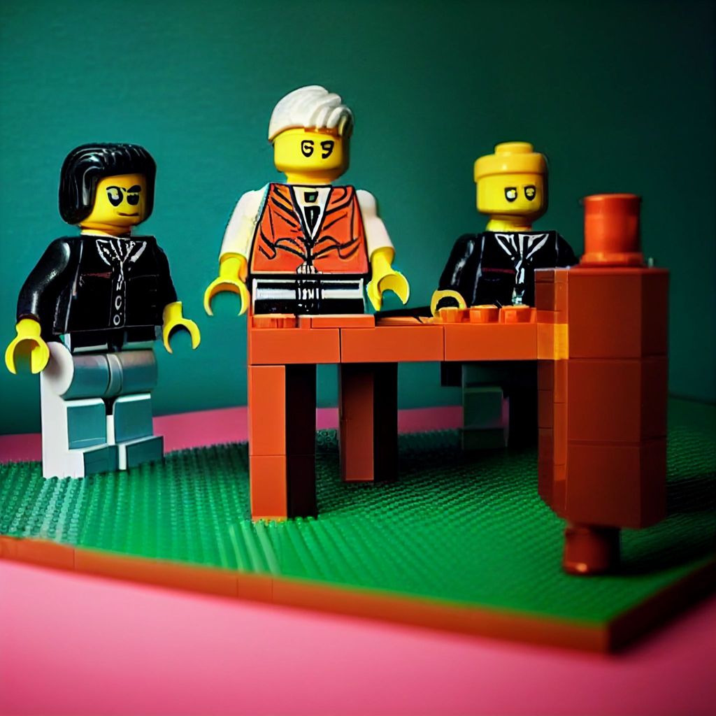 Prompt: still from a lego stop motion video