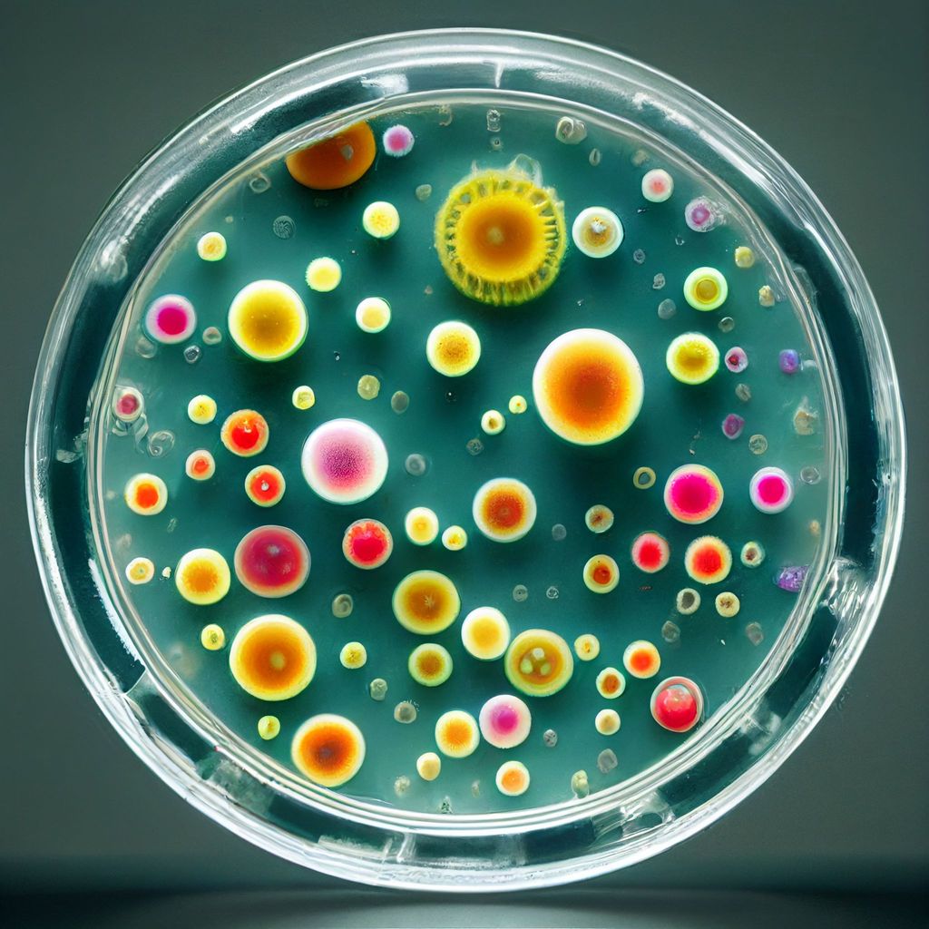 petri dishes with bacteria comming alive in the lab