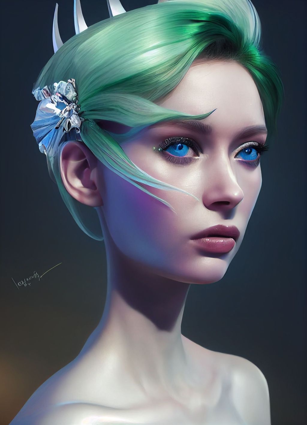 Prompt: a hyperrealistic elven queen with elegant face, middle earth, by Jack Vance, trending on artstation, concept design art, octane render, 8K