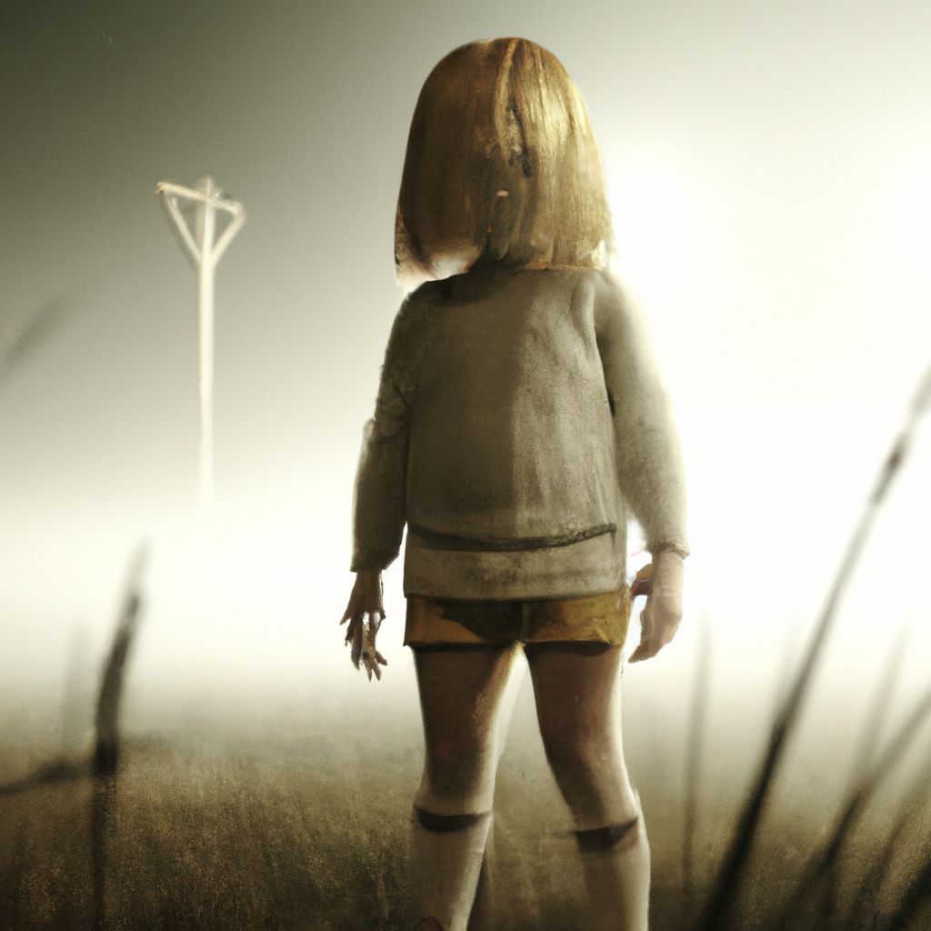 Prompt: scary little girl standing in field at night time covered in fog, halloween Little Nightmares style, moody lighting, 8 k resolution, octane render, trending on artstation, by h. r. giger and greg rutkowski, haze, ultra-detailed, film photography, light leaks, Larry Bud Melman, trending on artstation, sharp focus, studio photo, intricate details, highly detailed, by greg rutkowski