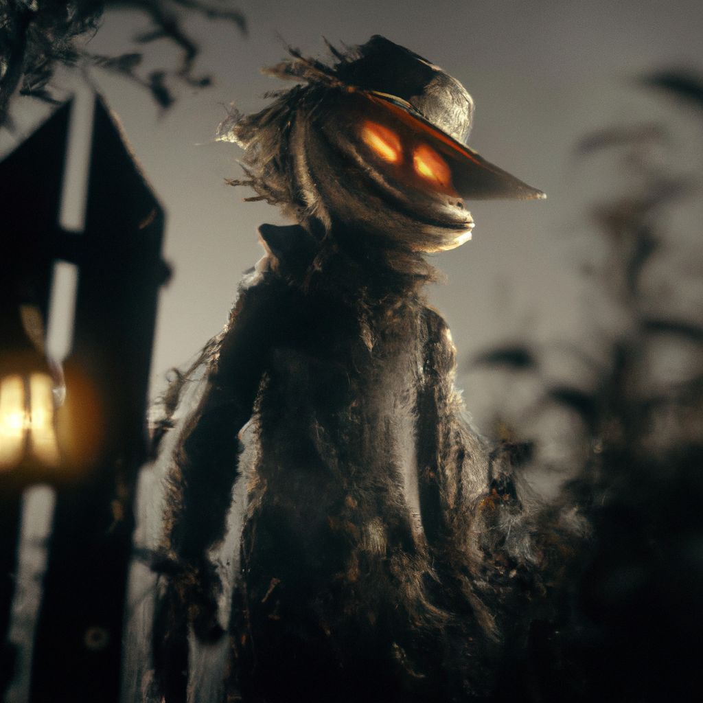 Prompt: Evil dark horror nightmare Scarecrow at night time, in style of Tim burton, perfect composition, beautiful detailed intricate insanely detailed octane render trending on artstation, 8 k artistic photography, photorealistic concept art, soft natural volumetric cinematic perfect light, chiaroscuro, award - winning photograph, masterpiece, oil on canvas, raphael, caravaggio, greg rutkowski, beeple, beksinski, giger