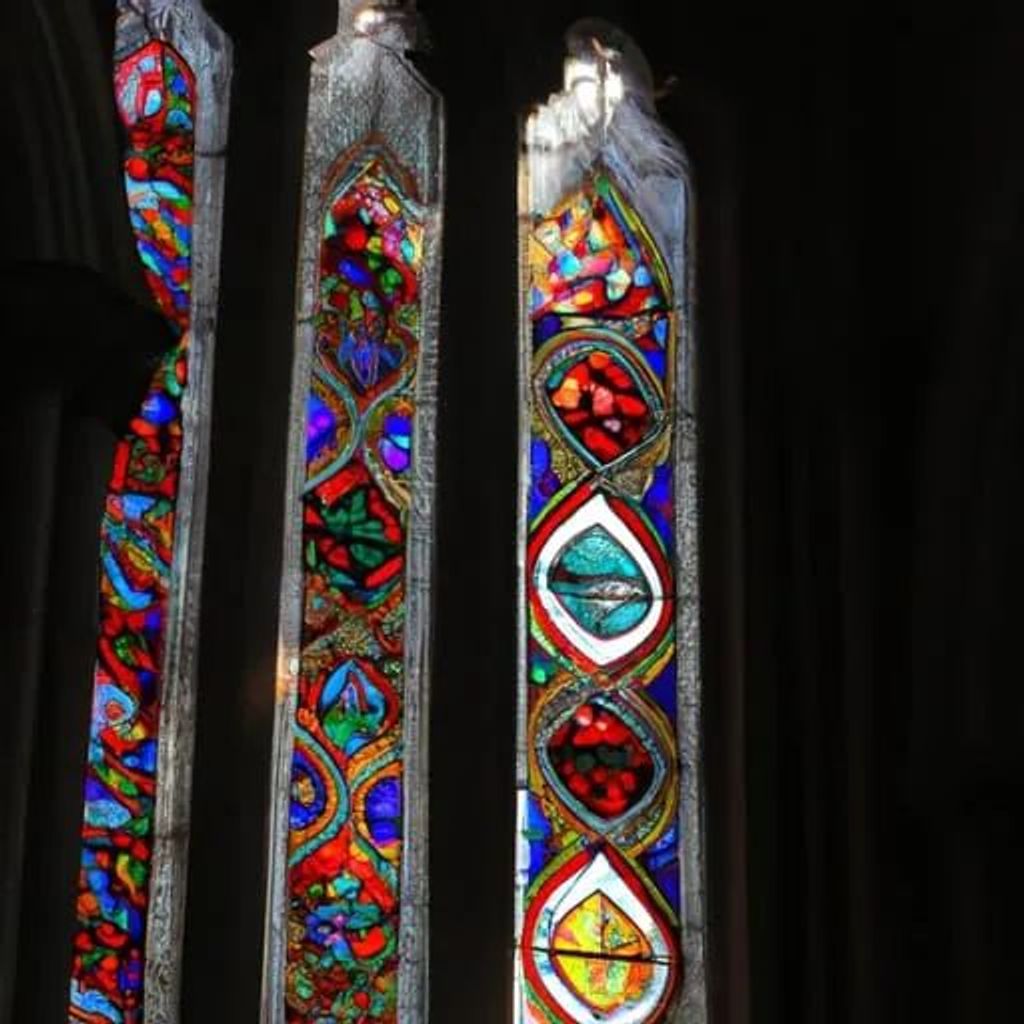 Prompt: Stained glass, detailled, colourfull, majestic, huge, cathedral, stained