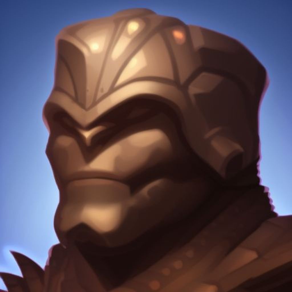 Prompt: a hyperrealist detailed portrait of a golem in the middle center of a black background in the style of a rpgicon,  game item icon, 2d game asset, World of Warcraft, Guild Wars 2, digital hand painting concept art