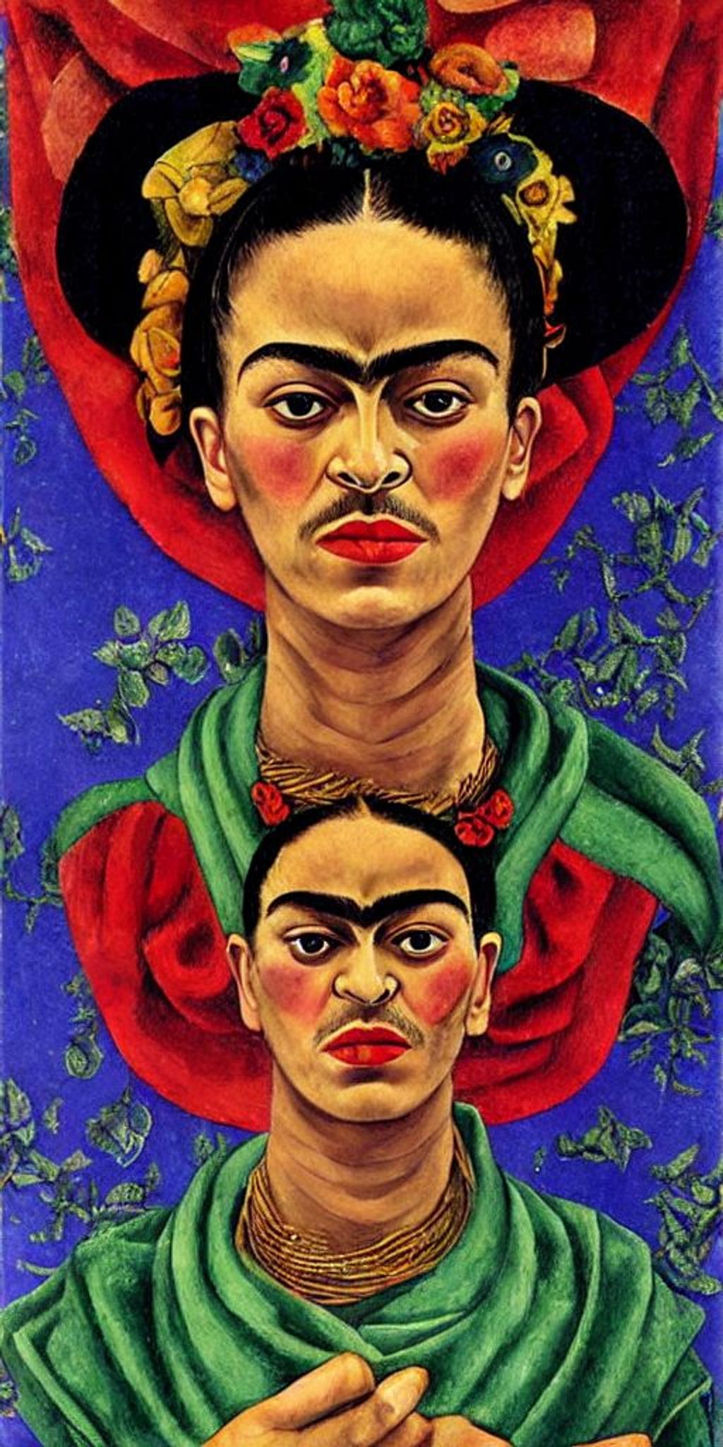 Prompt: the star, tarot card style, by Frida Kahlo