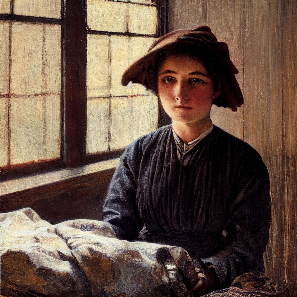 Prompt: Cotton Mill Girl 1908