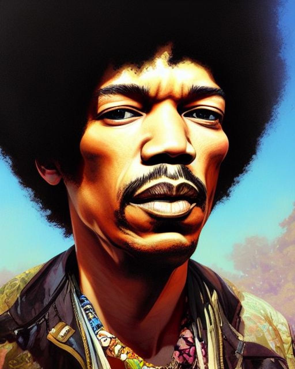 Prompt: Portrait of Jimi Hendrix